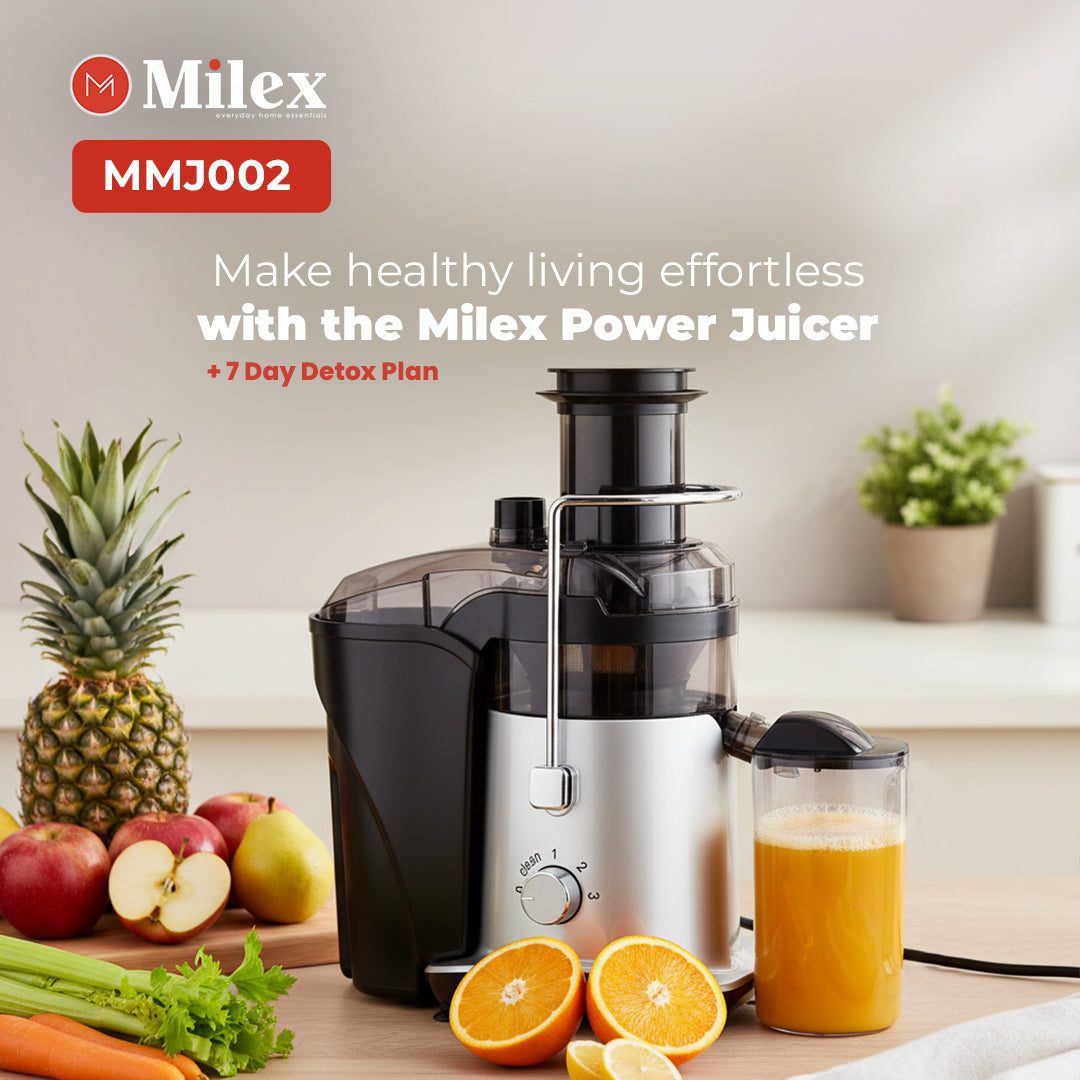 Milex Power Juicer + 7 Day Detox Plan | Milex South Africa