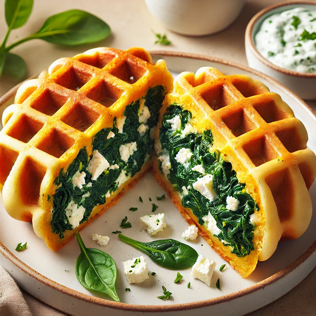 SPINACH & FETA STUFFED WAFFLE