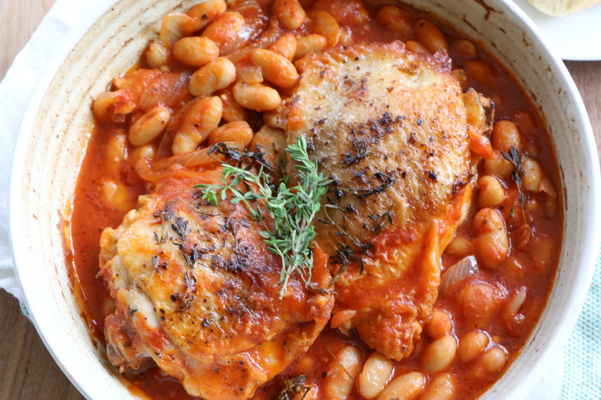 CHICKEN TOMATOES & BEANS