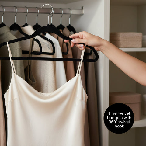 Milex Velvet Hangers 10-Pack – Non-Slip Space-Saving Clothes Hangers
