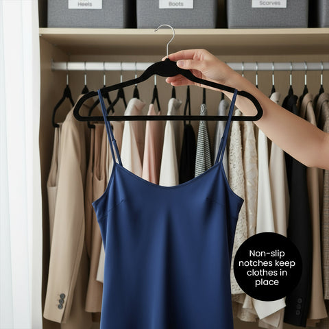 Milex Velvet Hangers 10-Pack – Non-Slip Space-Saving Clothes Hangers
