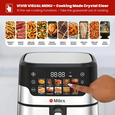 Milex 8L Touch Chef + Milex 5-Piece Square Container Set