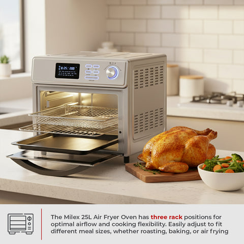 Milex 25L Air Fryer oven with Rotisserie
