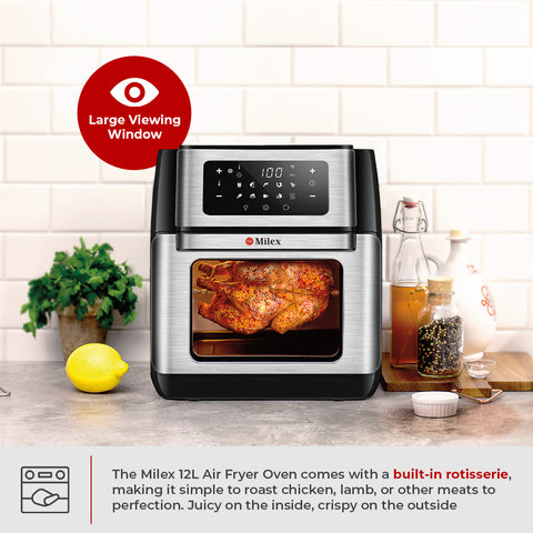 Milex 12L Air Fryer Oven With Rotisserie
