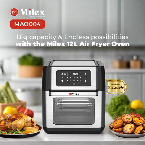 Milex 12L Air Fryer Oven With Rotisserie