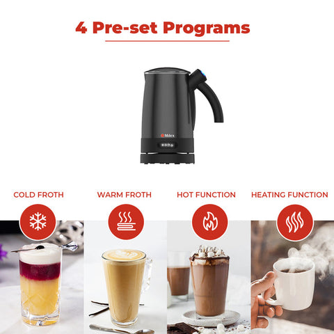 Milex Café & Tea Duo – Creamy Craft Milk Frother and 1.7L Glass Kettle