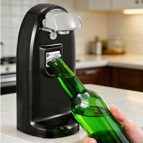 Milex 3-in-1 Multi Can Opener – Electric Can Opener with Bottle Opener & Knife Sharpener