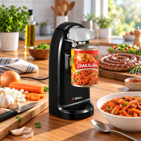 Milex 3-in-1 Multi Can Opener – Electric Can Opener with Bottle Opener & Knife Sharpener