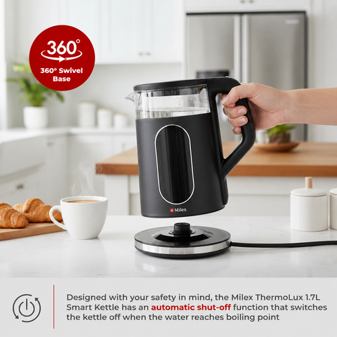 Milex ThermoLux 1.7L Smart Kettle – 2200W Digital Temperature Control Glass Kettle