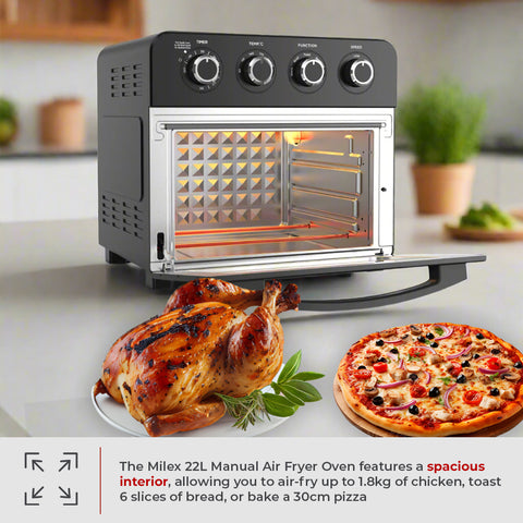 Milex 22L Manual Air Fryer Oven