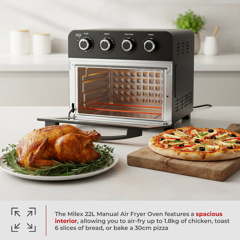 Milex 22L Manual Air Fryer Oven