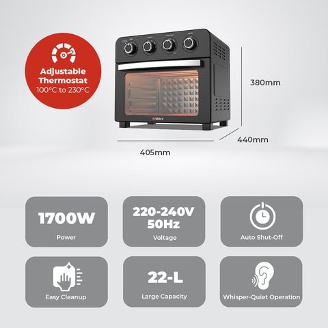 Milex 22L Manual Air Fryer Oven