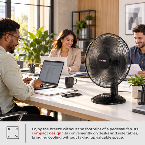 Milex Table Breeze Fan 40cm – 40W Energy-Efficient Table Fan with 3 Speeds