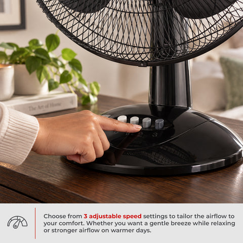 Milex Table Breeze Fan 40cm – 40W Energy-Efficient Table Fan with 3 Speeds