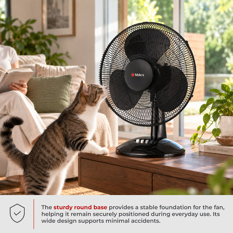 Milex Table Breeze Fan 40cm – 40W Energy-Efficient Table Fan with 3 Speeds