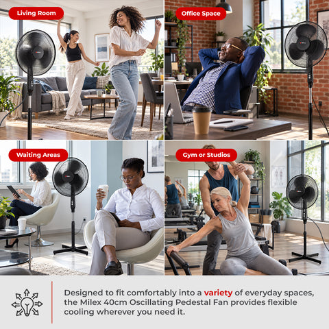 Milex Oscillating Pedestal Fan