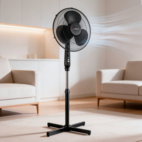 Milex 40cm Oscillating Pedestal Fan – 40W Adjustable Stand Fan with 3 Speeds