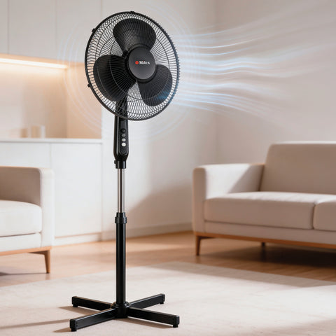 Milex Duo Force 16-Inch Pedestal Fan – 50W Pedestal Fan with Remote Control