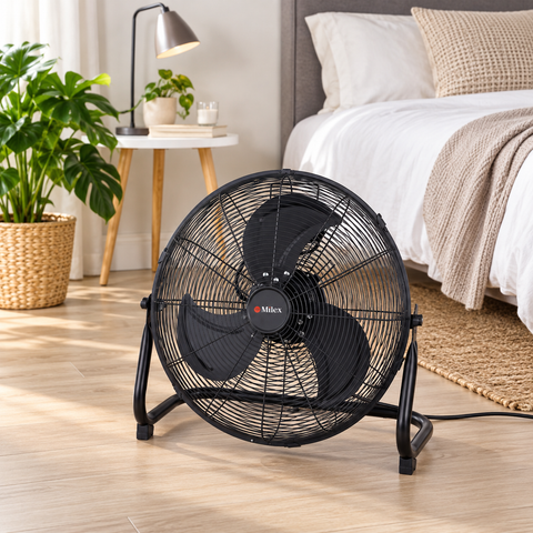 Milex Cyclone Air 45cm Fan – 110W High-Velocity Metal Floor Fan