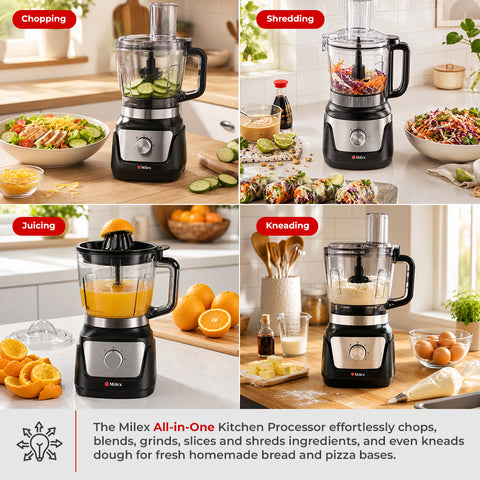 Milex All-in-One Kitchen Processor - 700W Multi-Function Food Processor & Blender