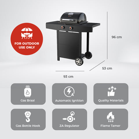 Milex 2 Burner Gas Braai