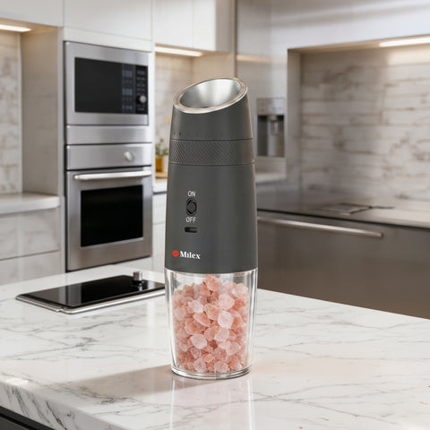 Milex Gravity Grinder – Rechargeable Electric Salt, Pepper & Spice Grinder