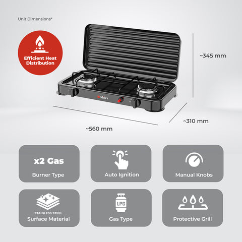 Milex 2 Burner Gas Stove