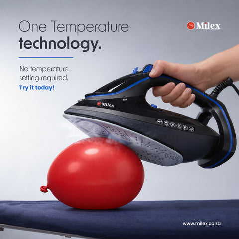 Milex Pro Steam Elite Iron 3100W with FREE Milex Lint Remover (Valued at R149)