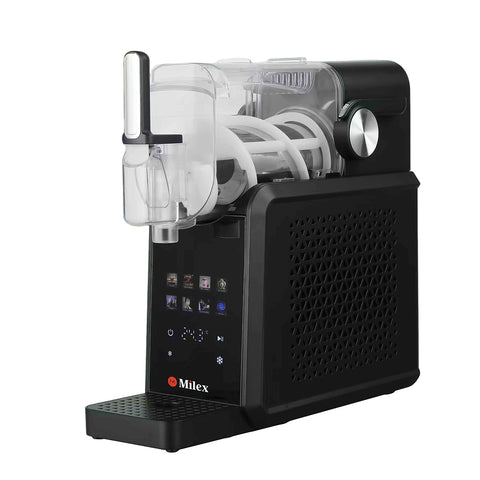 Milex slushy maker with transparent water tank on a white background