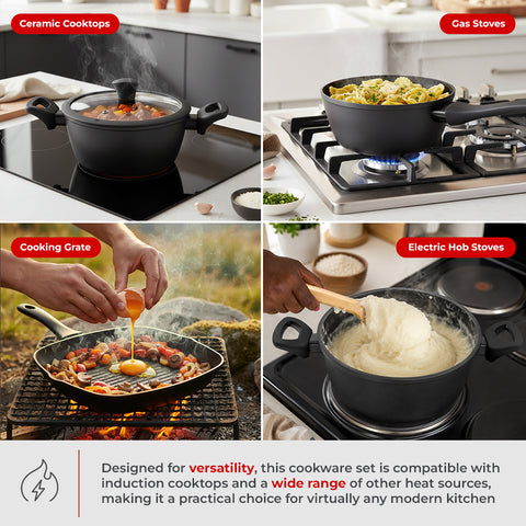 Milex Black Stone 5pc Cookware Set