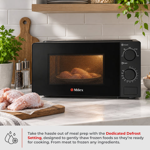 Milex 20L Manual Microwave – Compact Freestanding Microwave with 5 Power Levels