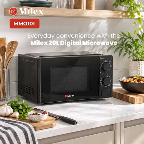 Milex 20L Manual Microwave – Compact Freestanding Microwave with 5 Power Levels