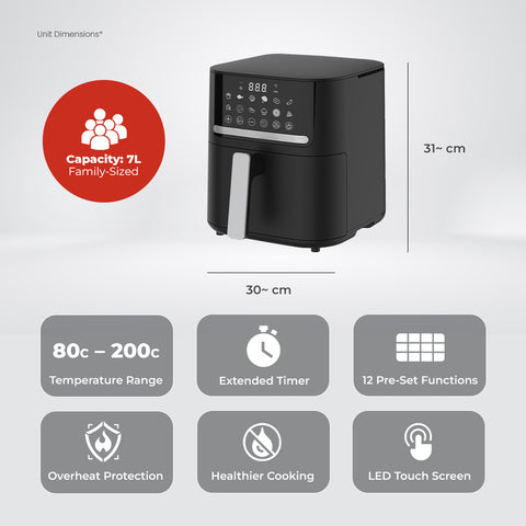 Milex 7L Digital Air Fryer | Assorted Colours