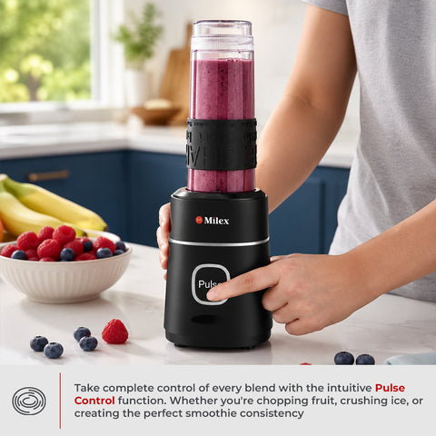 Milex Nutri Smoothie Maker – 300W Personal Blender with 570ml Sport Bottle