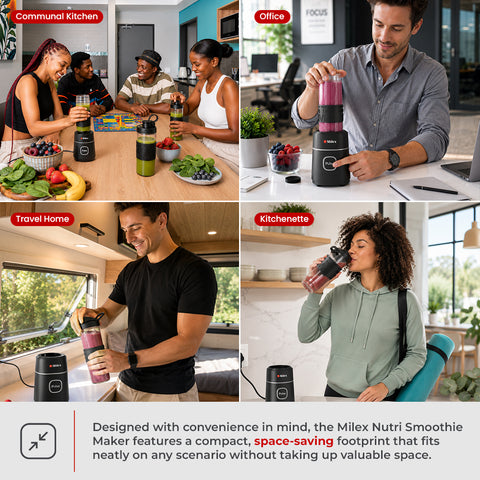Milex Nutri Smoothie Maker – 300W Personal Blender with 570ml Sport Bottle