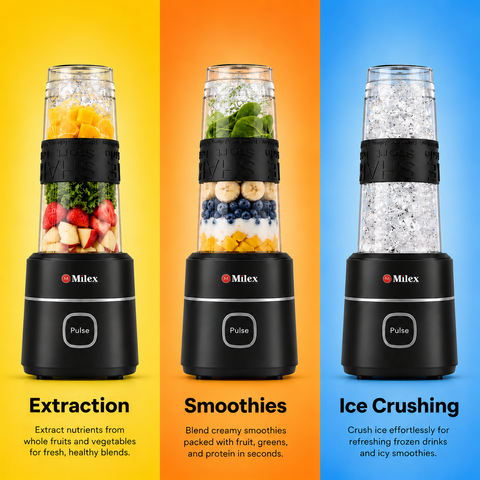 Milex Nutri Smoothie Maker – 300W Personal Blender with 570ml Sport Bottle