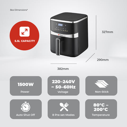 NEW Milex 5.5L Compact Air Fryer
