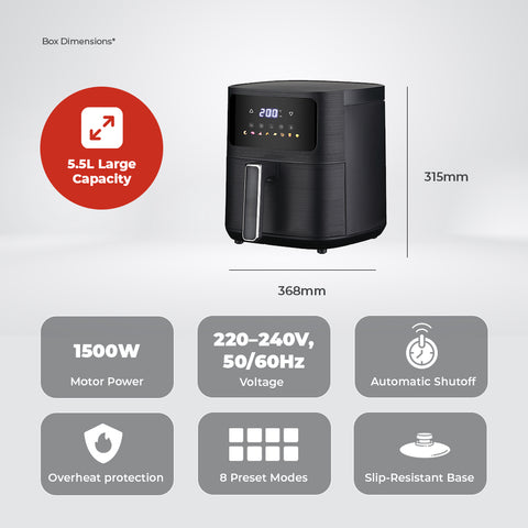Milex 5.5L Compact Air Fryer + Milex NutriMix Fusion Combo