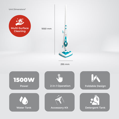 Milex Steam Pro 1500W – Multi-Surface Steam Mop & Handheld Steamer