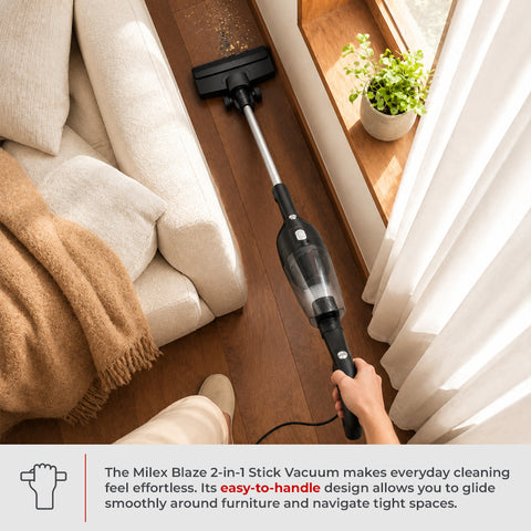 Milex Blaze 2-in-1 Stick Vacuum 800W – Upright & Handheld Cleaning