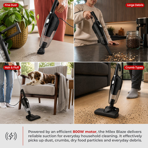 Milex Blaze 2-in-1 Stick Vacuum 800W – Upright & Handheld Cleaning