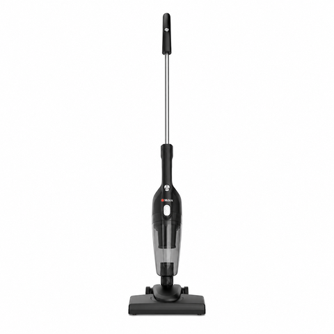 A Milex cordless stick vacuum cleaner in black and gray, shown from a front-facing perspective against a solid white background.