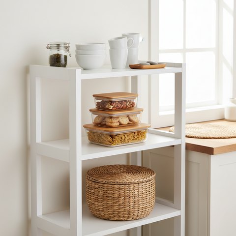 Milex 3pcs Bamboo Lid Glass Container Set