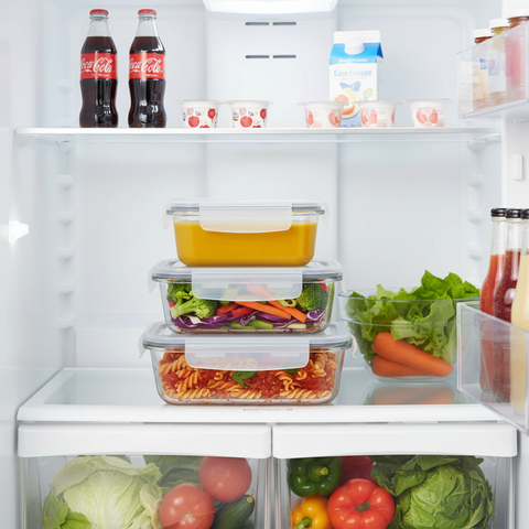 Milex 3pcs Locking Snap Lid Glass Container