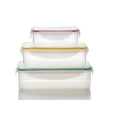 Milex 3 in 1 Rectangular Container Set | Colours May Vary
