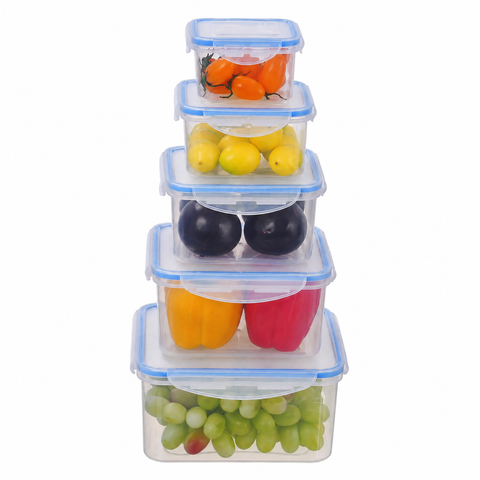 Milex 5-Piece Square Container Set – Airtight Food Storage Containers