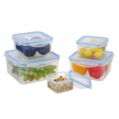 Milex 5-Piece Square Container Set – Airtight Food Storage Containers