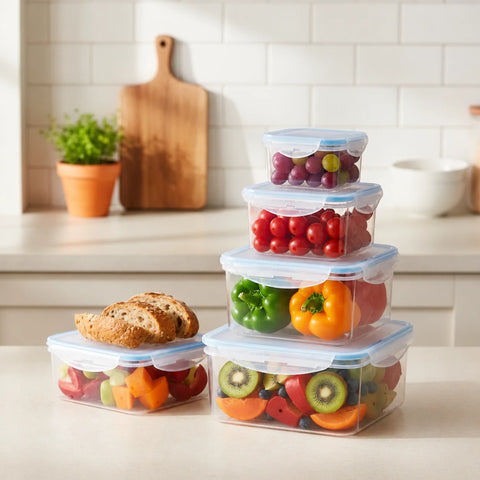 Milex 8L Touch Chef + Milex 5-Piece Square Container Set
