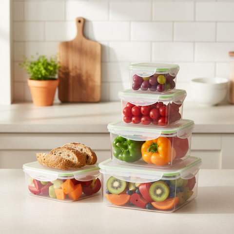 Milex 5pcs Square Container Set | Colours May Vary
