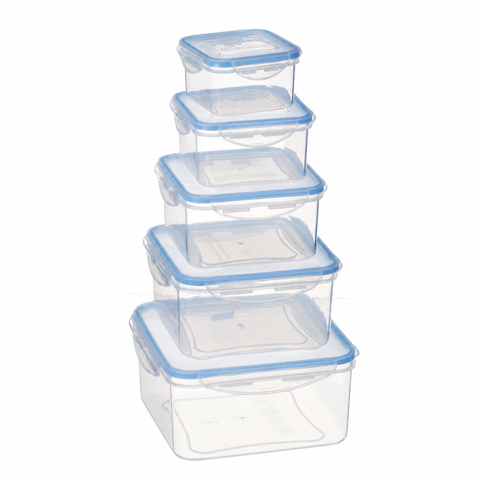 Milex 5-Piece Square Container Set – Airtight Food Storage Containers